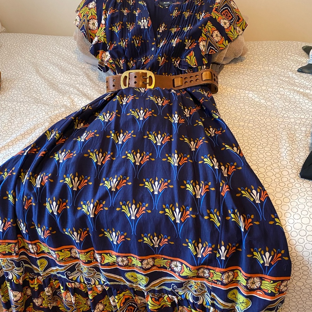 Anthropologie Maeve Navy Floral Dress